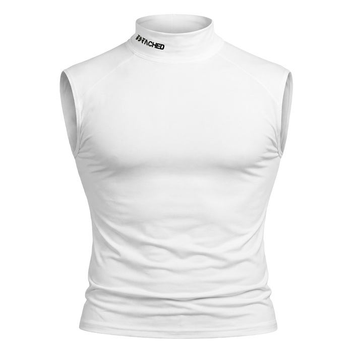 Compression Sleeveless Mock Neck – White