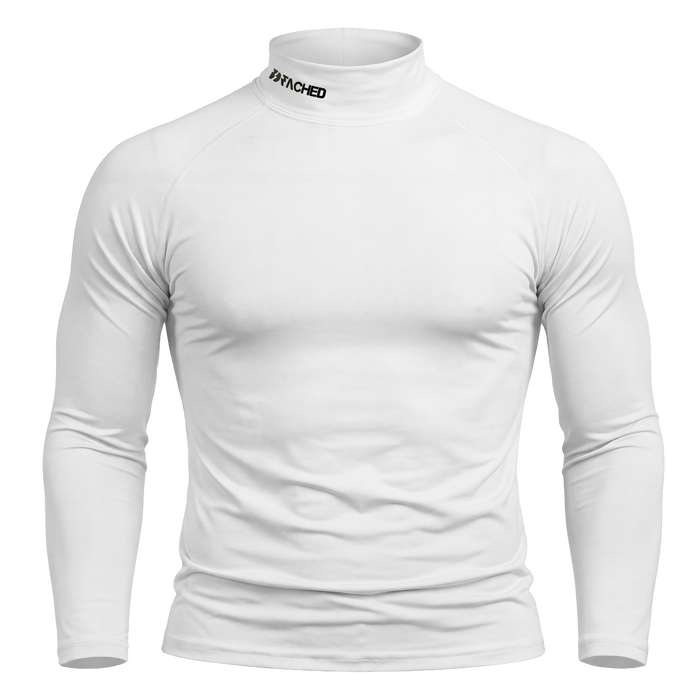Compression Long Sleeve Mock Neck – White