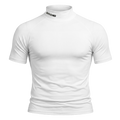 Compression Short Sleeve Mock Neck – White