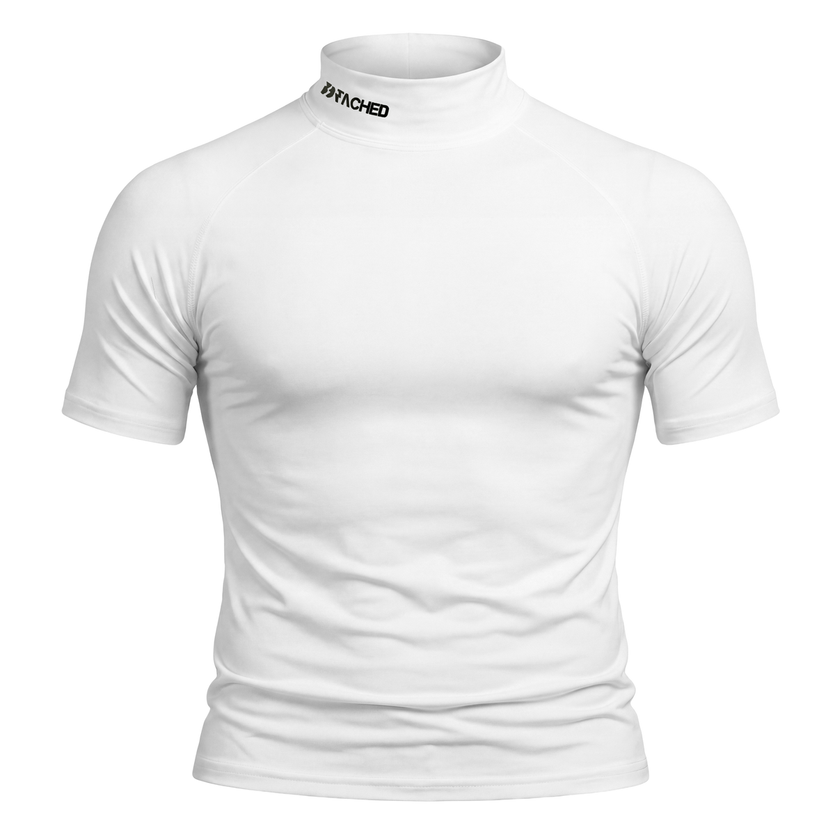 Compression Short Sleeve Mock Neck – White