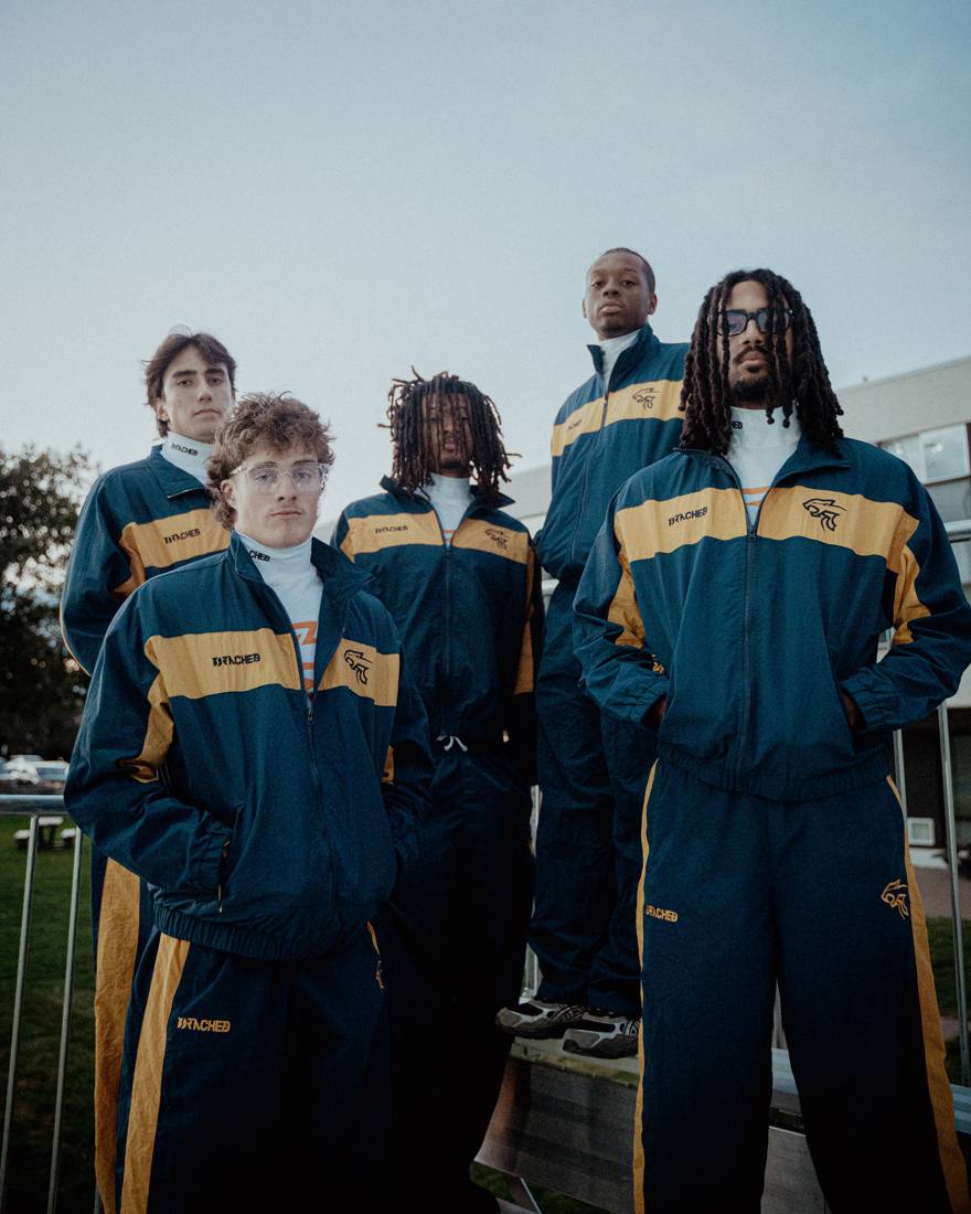 Custom tracksuits in navy and gold