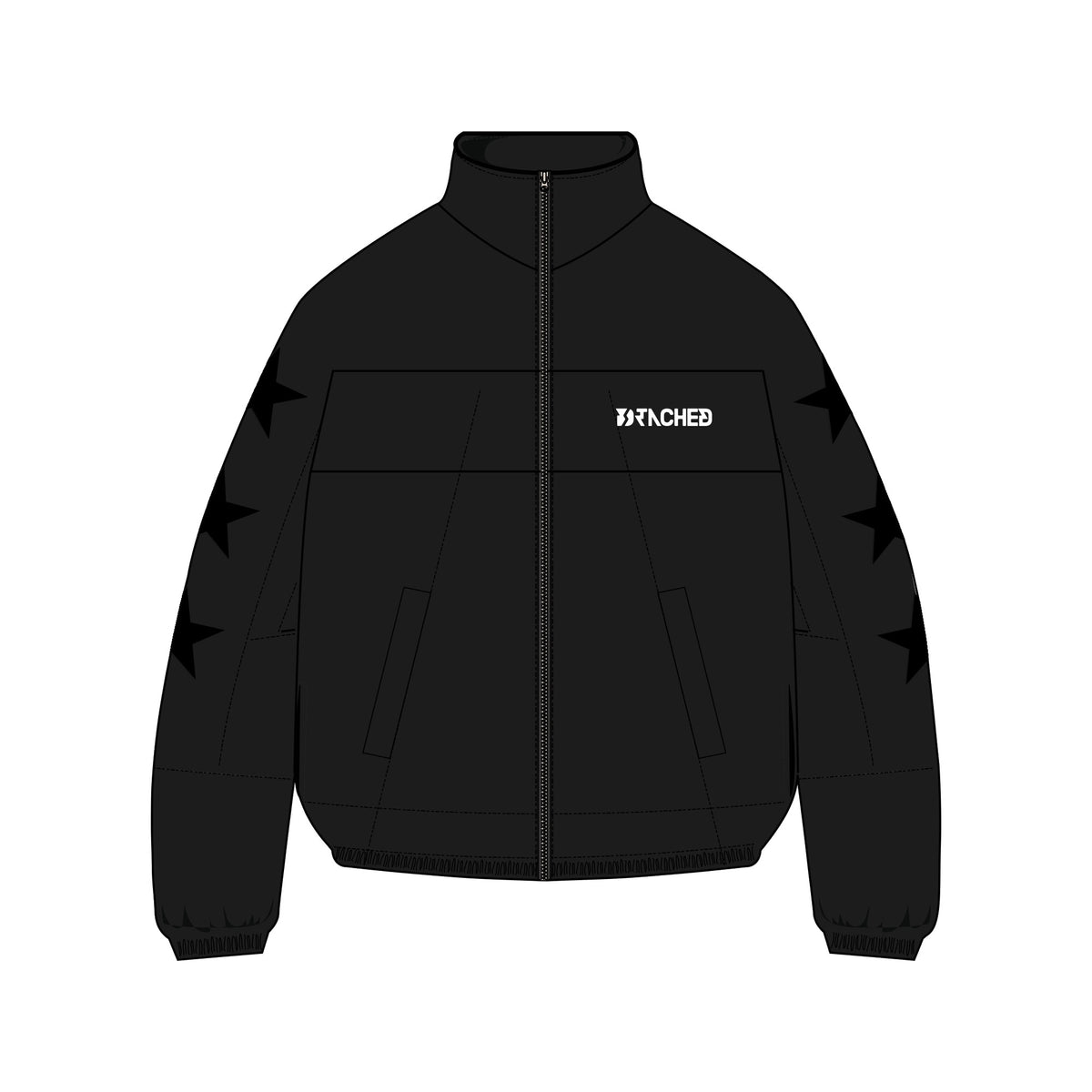 DTACHED Star Track Jacket – Black