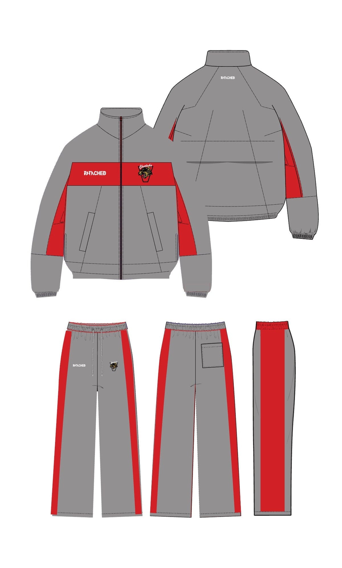 Vanier Team Tracksuit – Grey / Red
